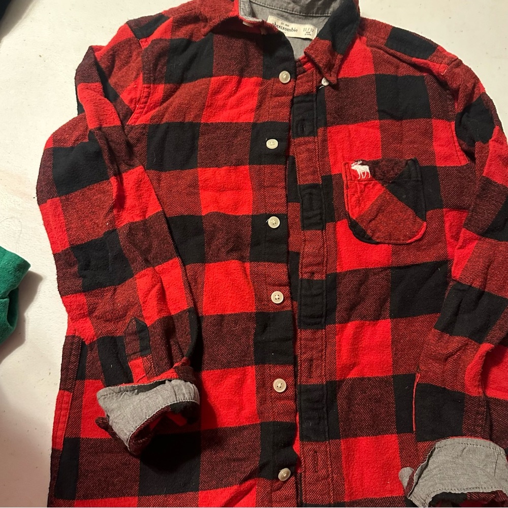 Abercrombie flannel button down shirt size 10/12